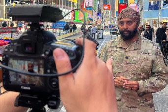 MRTC officer celebrates Army's support for Sikh Soldiers at Times Square 'Turban Day'