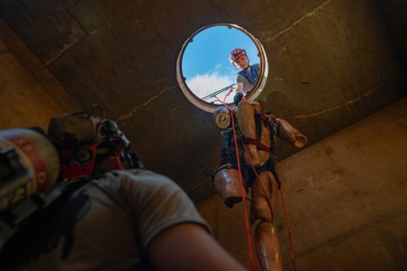 A team of U.S. Soldiers with the 911th Technical Rescue Engineer Company participate in the Rescue Challenge search and rescue competition at the Arlington County Fire Training Academy in Arlington, Virginia, May 8, 2024. Rescue Challenge is a...