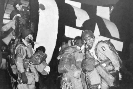 Paratroopers from the Army&#39;s 82nd Airborne Division in England board the C-47 aircraft that will drop them in and near the town of Sainte-Mere-Eglise in Normandy, France, in the early morning hours of June 6, 1944.