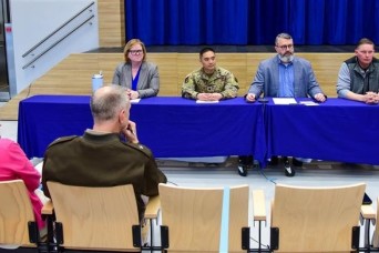 BRUSSELS, Belgium – Jeff Gliedman, interim deputy garrison manager for USAG Benelux in Brussels, hosted a town hall March 20, 2025.